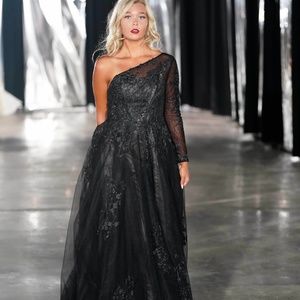 Mila Hoffman Couture custom one shoulder dress